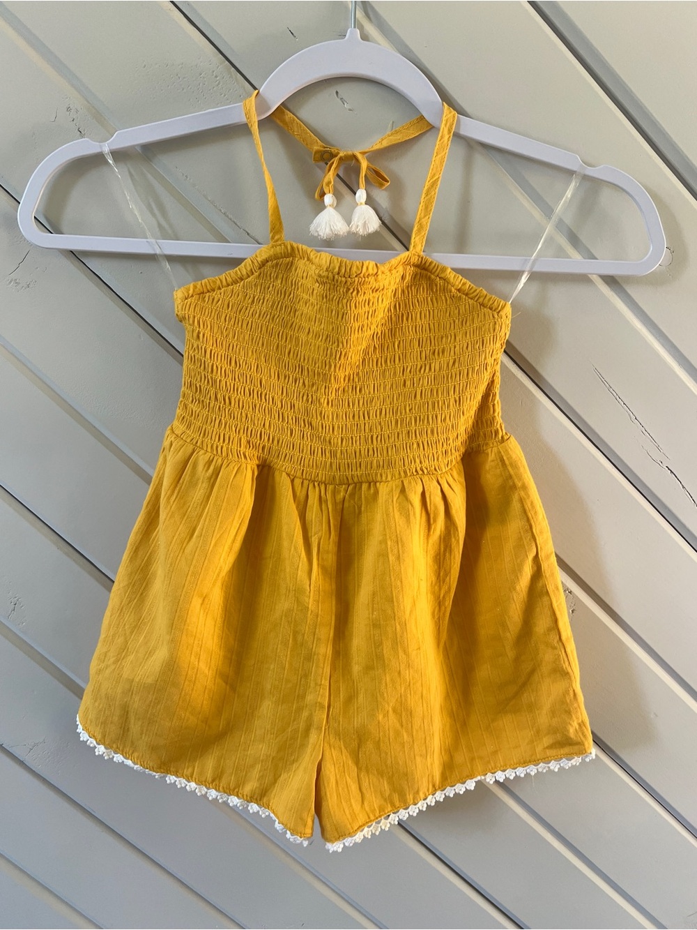 Girls' Yellow Smocked Halter Romper Tommy Bahama 5T
